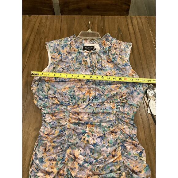 Laundry by Shelli Segal Rushed Bodycon Sleeveless Mini Dress Floral 14 NWT - Picture 7 of 10